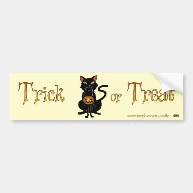 Trick oder Treat Kitty Autoaufkleber (Vorne)