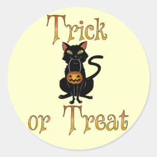 Trick oder Treat Kitty Runder Aufkleber