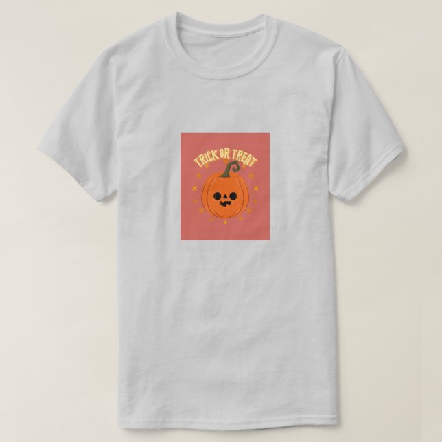 Trick oder Treat Kürbis zu Halloween T-Shirt (Design vorne)