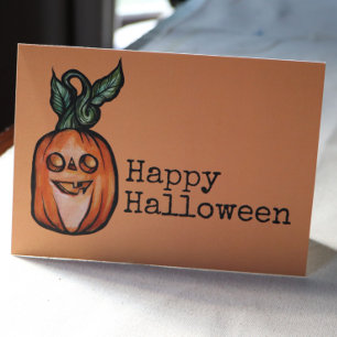 Trick oder Treat Kürbislaterne Halloween Pumpkin Karte
