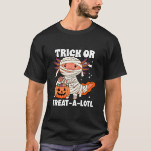 Trick oder Treat Lotl Kawaii Axolotl Mummy Hallowe T-Shirt