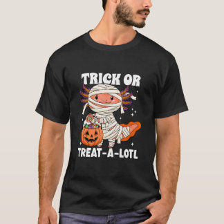 Trick oder Treat Lotl Kawaii Axolotl Mummy Hallowe T-Shirt