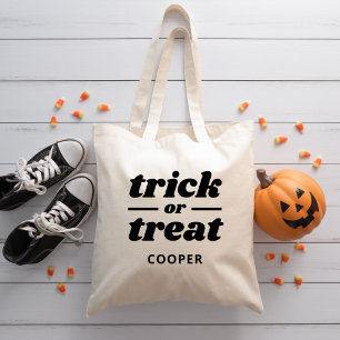 Trick oder Treat Mit Monogramm Halloween Tragetasche