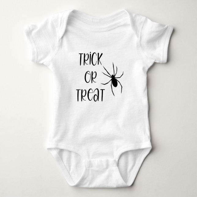 Trick oder Treat (mit Spinne) Baby Strampler (Vorderseite)