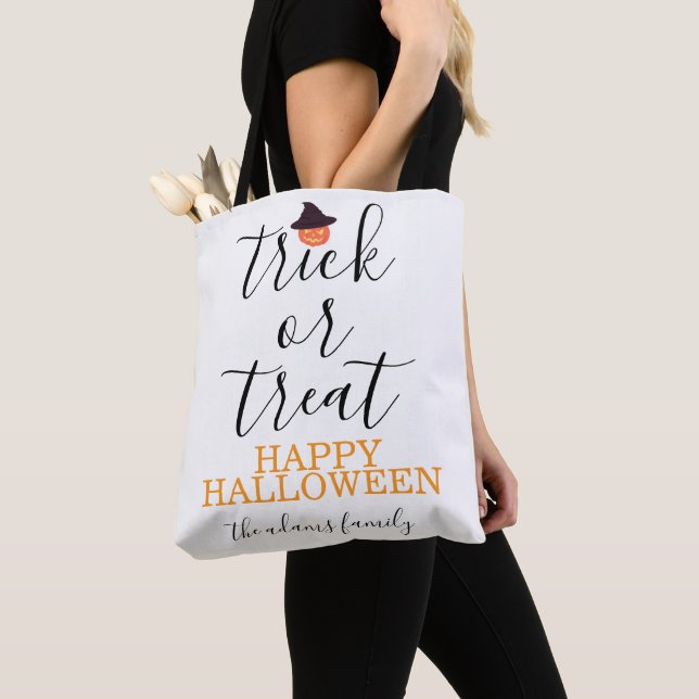Trick oder Treat Moderne Drehskripte Halloween Tasche (Von Nahem)