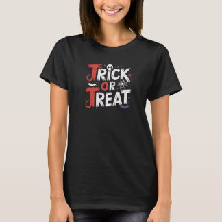 Trick oder Treat Moderne Skripte Womens Halloween T-Shirt