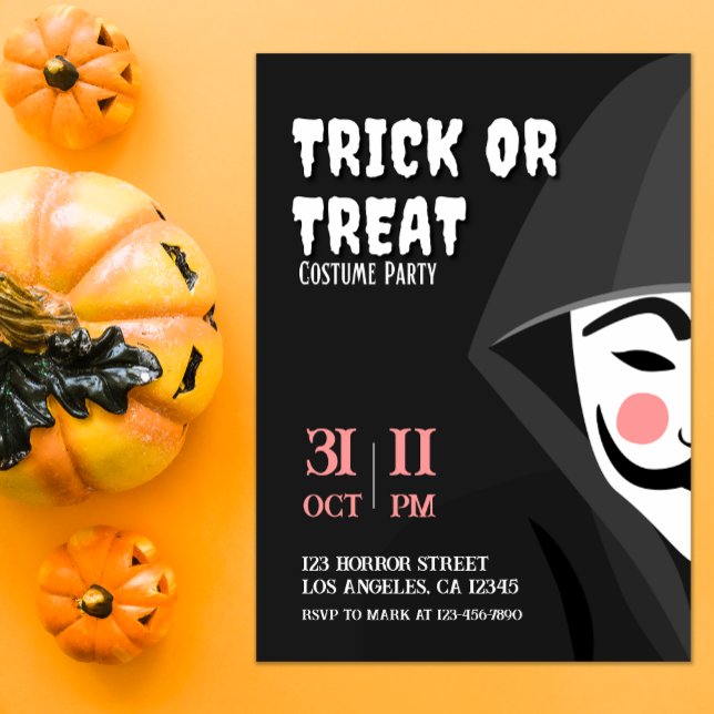 Trick oder Treat Mysterious Halloween Costume Part Einladung (Von Creator hochgeladen)