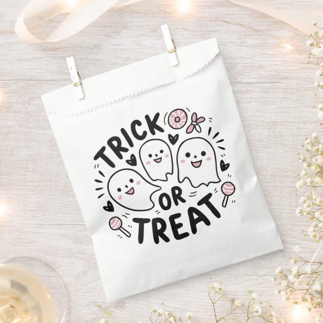 Trick oder Treat Niedlich Ghost Leckerei Bag Geschenktütchen (Ausgeschnitten)