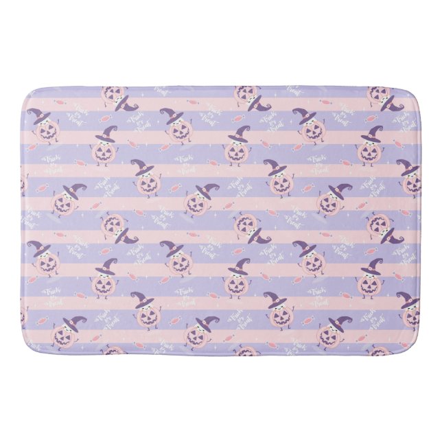 Trick oder Treat Niedlich Ghost , Pumpkins und Str Badematte (Vorderseite)