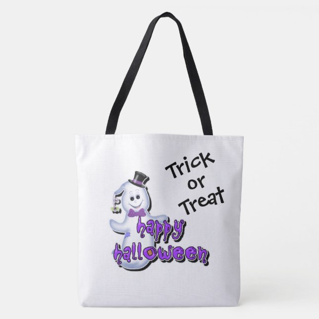 Trick oder Treat Niedlich Ghost Tasche (Vorderseite)