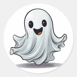 Trick oder Treat Niedlich Happy Halloween Ghost Runder Aufkleber