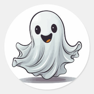 Trick oder Treat Niedlich Happy Halloween Ghost Runder Aufkleber