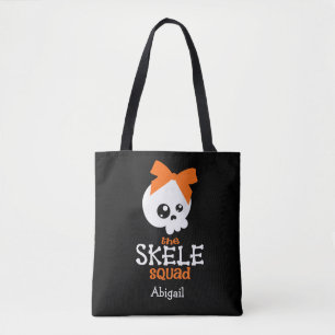 Trick oder Treat Niedlich Orange Skeleton Hallowee Tasche