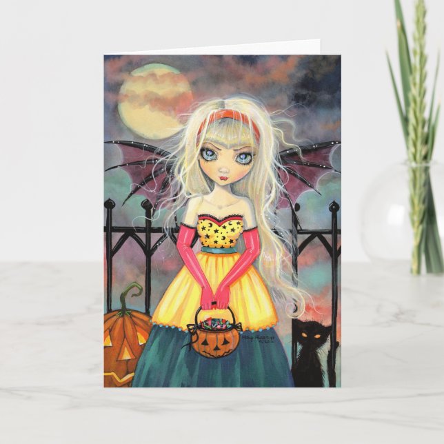 Trick oder Treat Niedliche Gothic Fairy Halloween  Karte (Vorderseite)
