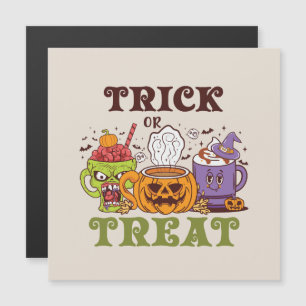 Trick oder Treat - Niedliche Halloween-Kaffeepause Magnetkarte