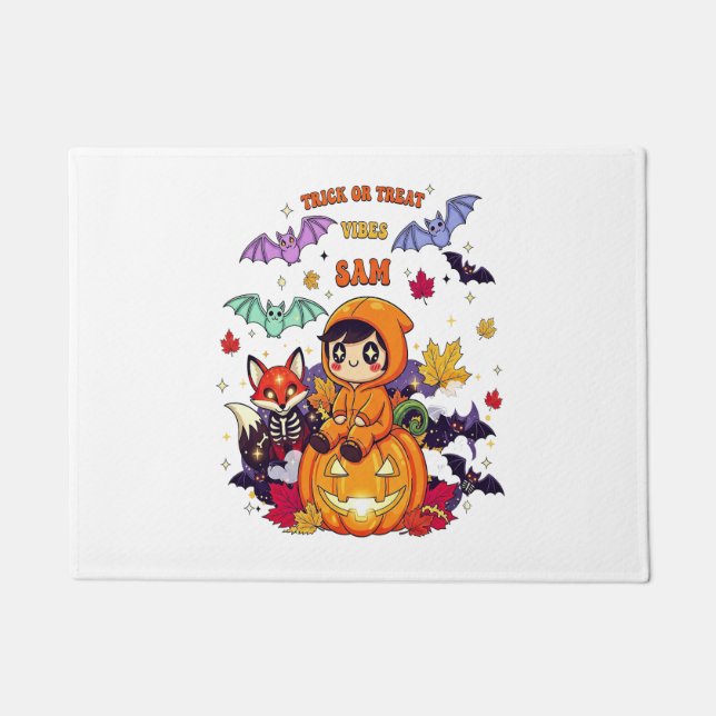 Trick oder Treat Niedliches Halloween Fußmatte (Vorderseite)