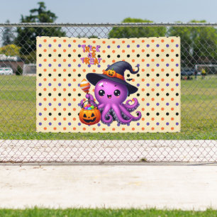 Trick oder Treat Octopus Halloween Banner