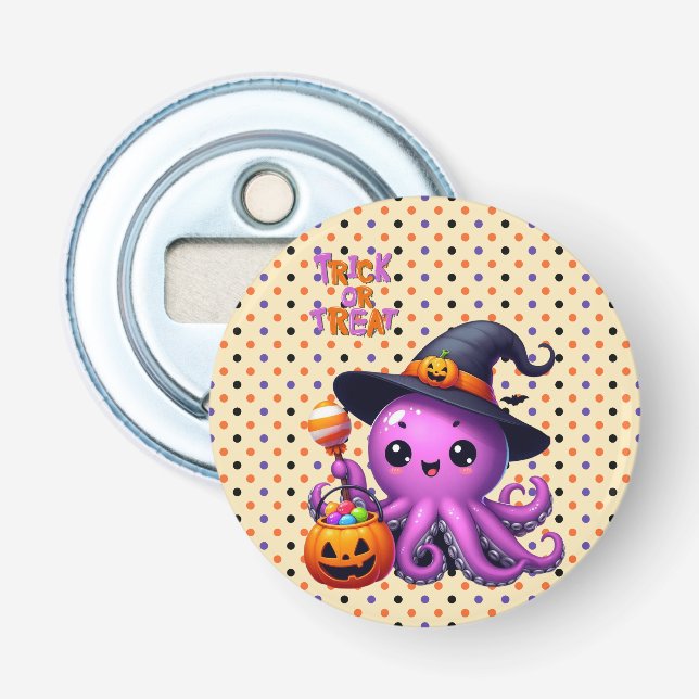 Trick oder Treat Octopus Halloween Flaschenöffner (Vorderseite)