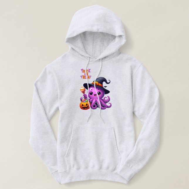 Trick oder Treat Octopus Halloween Hoodie (Design vorne)