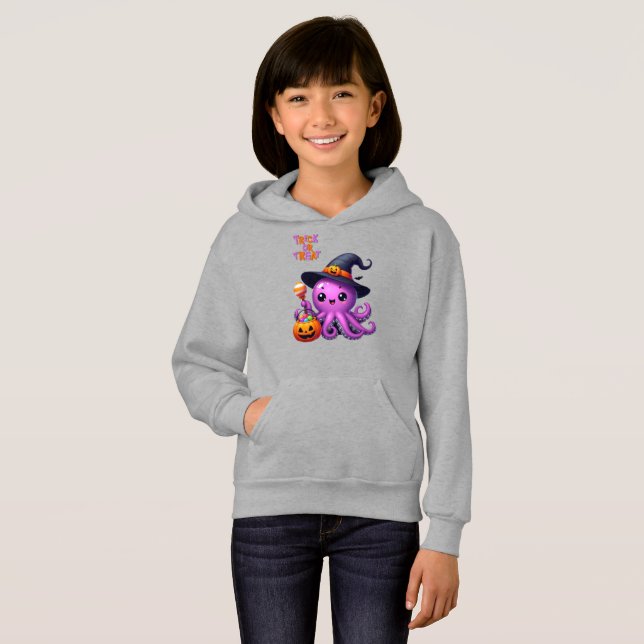 Trick oder Treat Octopus Halloween Hoodie (Vorne ganz)