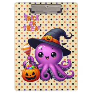 Trick oder Treat Octopus Halloween Klemmbrett
