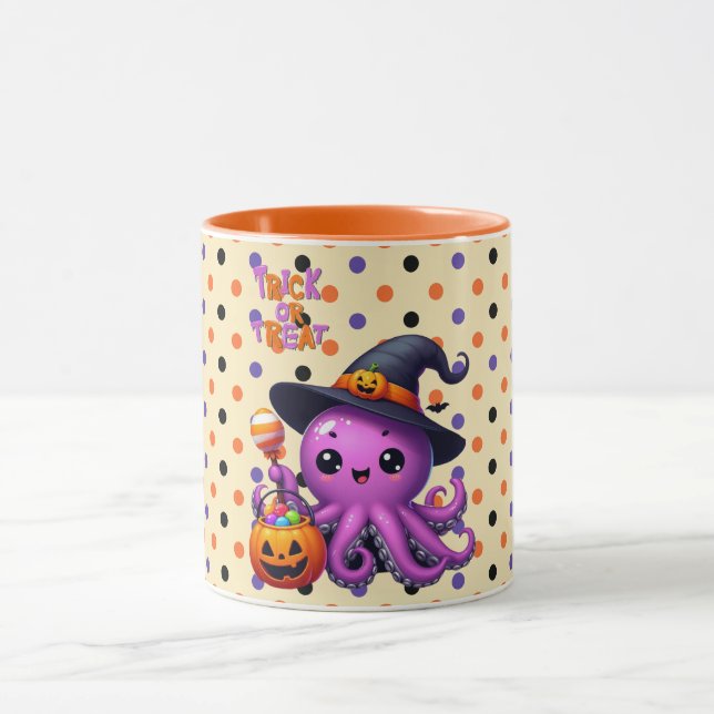 Trick oder Treat Octopus Halloween Tasse (Zentrum)