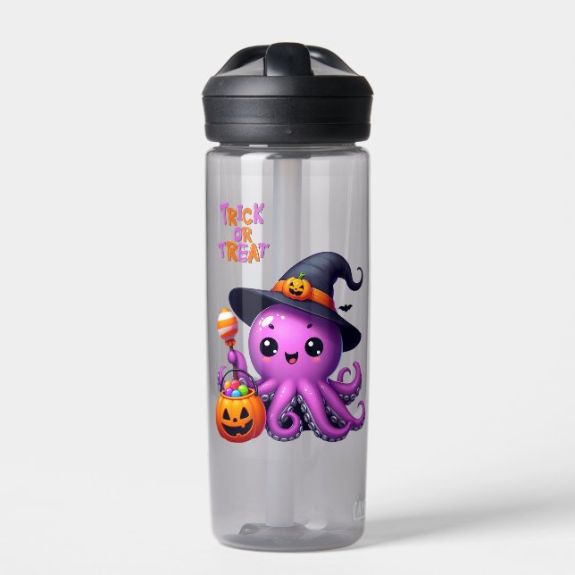 Trick oder Treat Octopus Halloween Trinkflasche (Vorderseite)