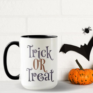 Trick oder Treat Orange & Lila Halloween Tasse