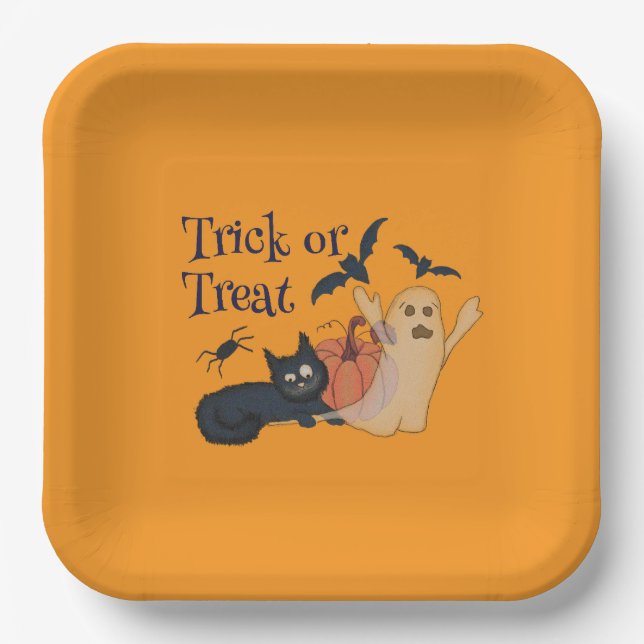 Trick oder Treat Pappteller (Vorderseite)