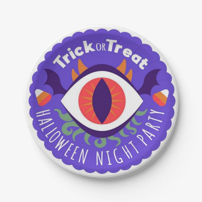 Trick oder Treat Pappteller (Vorderseite)