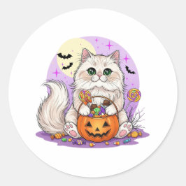 Trick oder Treat Persian - Fluffy Persian Cat Runder Aufkleber