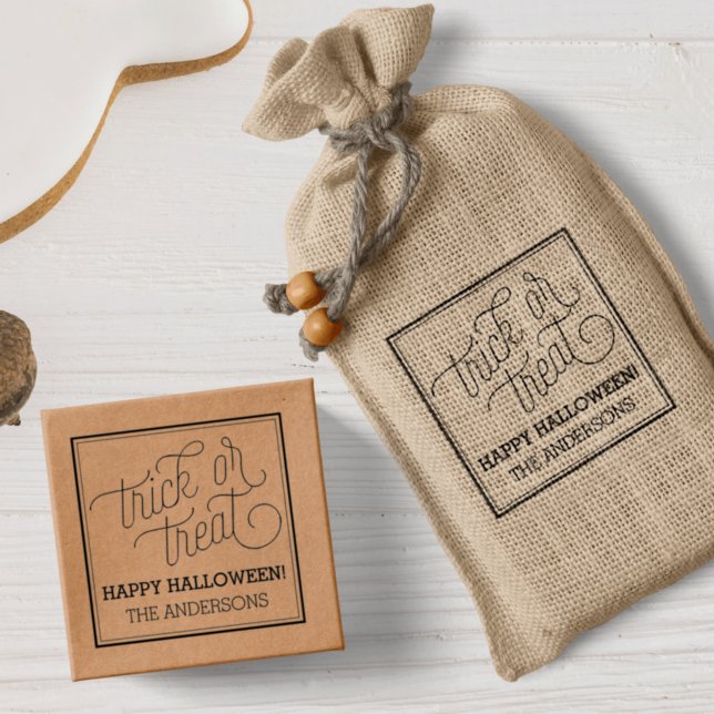 Trick oder Treat Personalisierte Halloween-Briefma Permastempel (Von Creator hochgeladen)