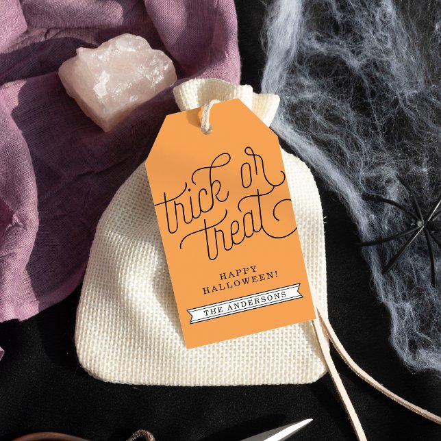 Trick oder Treat Personalisiertes Halloween Geschenkanhänger (Von Creator hochgeladen)