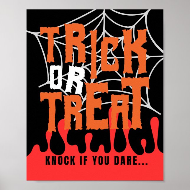 Trick oder Treat Poster, Halloween-Dekorzeichen Poster (Vorne)