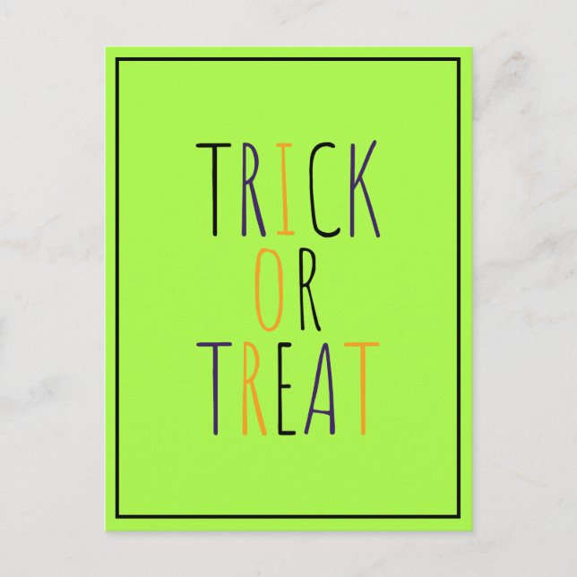 Trick oder Treat Postkarte (Vorderseite)