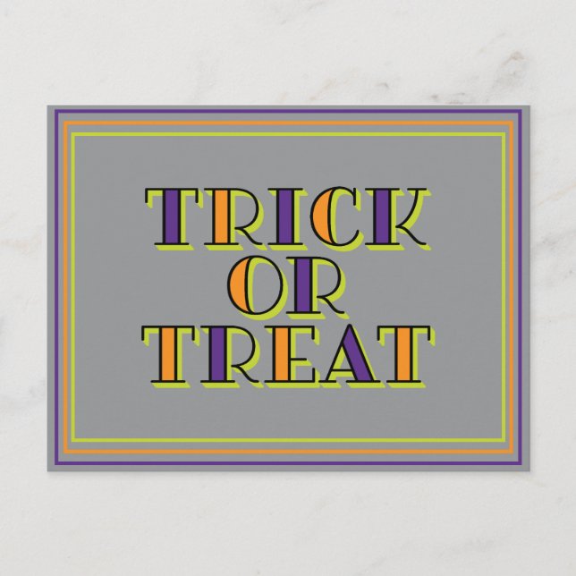 Trick oder Treat Postkarte (Vorderseite)