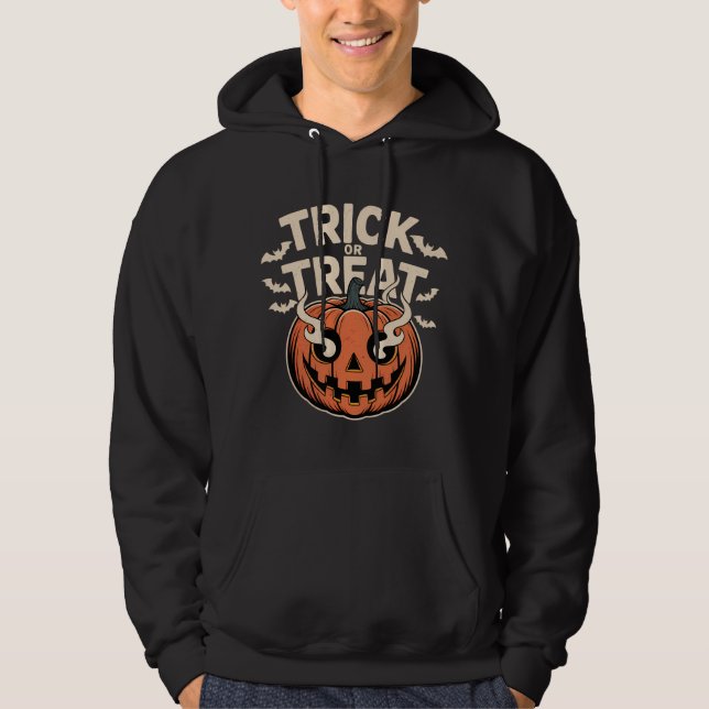Trick oder Treat Pumpkin Face Art Hoodie (Vorderseite)