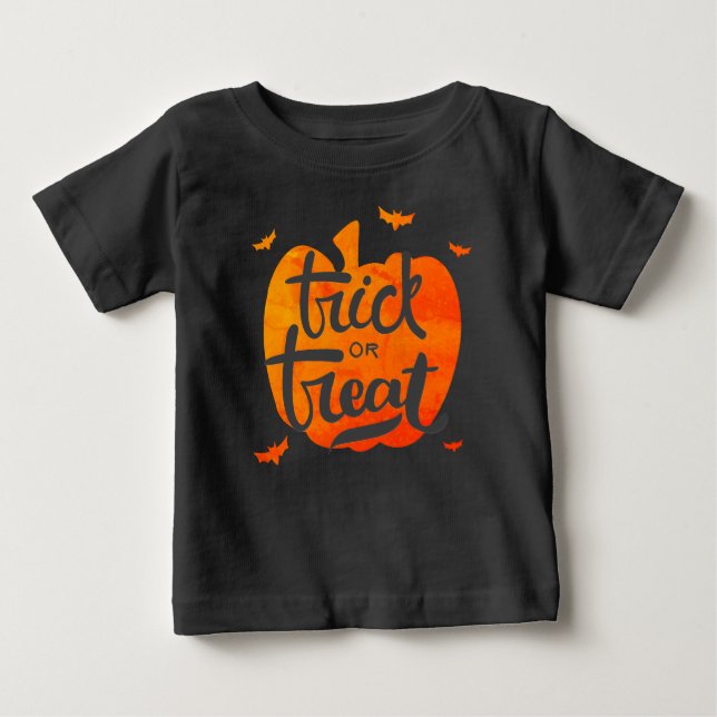 Trick oder Treat Pumpkin Halloween Kleinkind Baby T-shirt (Vorderseite)