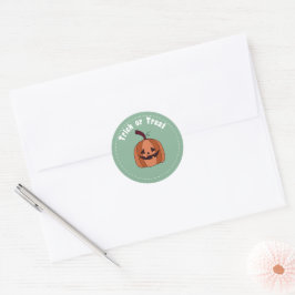 Trick oder Treat Pumpkin Halloween Round Sticker