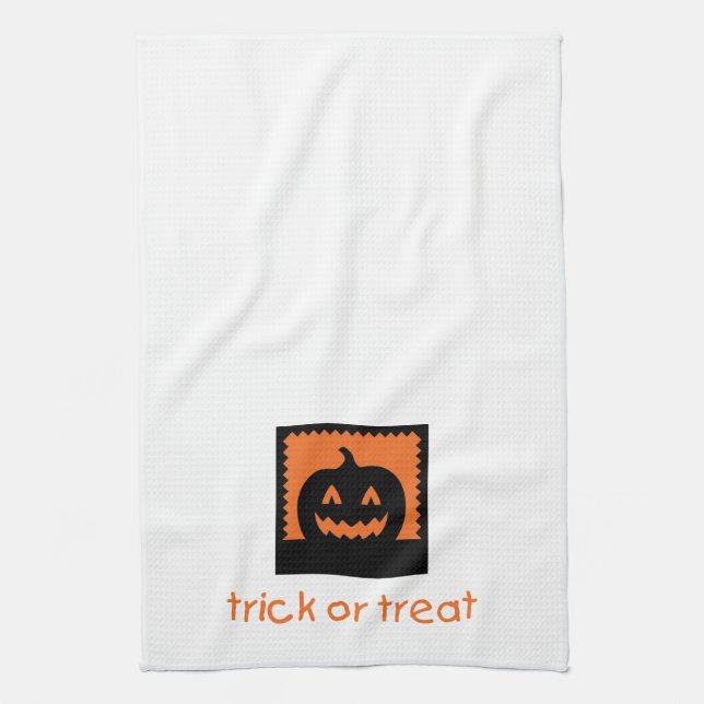 Trick oder Treat Pumpkin Halloween Teeküche Handtu Handtuch (Vertikal)