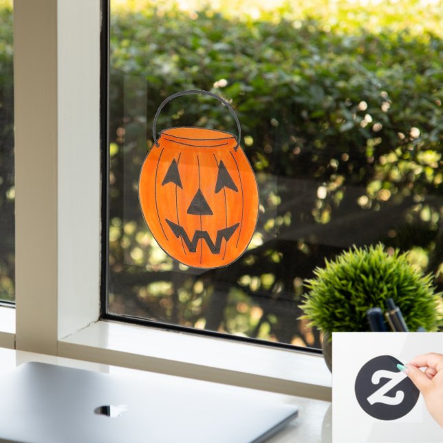 Trick oder Treat Pumpkin Jack o' Lantern Halloween Fensteraufkleber (Büro)