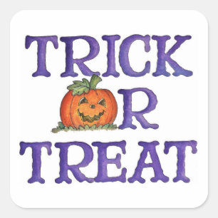 Trick oder Treat Quadratischer Aufkleber