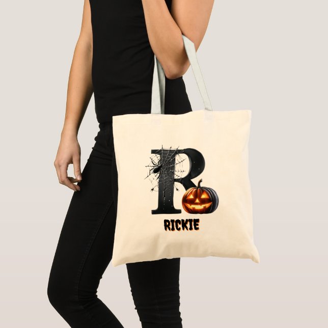 Trick oder Treat R Inital Halloween Candy Bag Tragetasche (Vorderseite (Produkt))