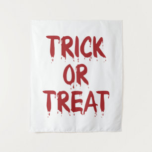 Trick oder Treat roten Bluttext beängstigend Hallo Wandteppich