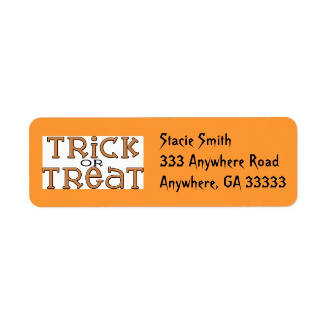 Trick oder Treat-Rücksendeadressen-Aufkleber (Vorne)
