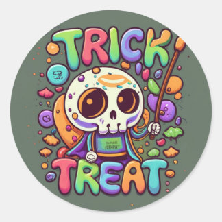 Trick oder Treat Runder Aufkleber