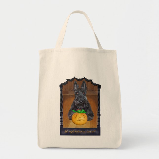 Trick oder Treat Scottie Halloween Tragetasche (Vorne)