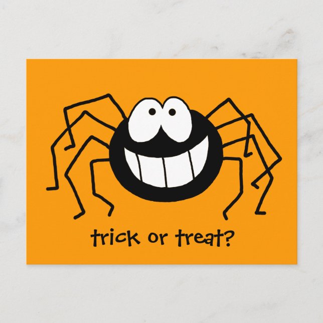 Trick oder Treat Spider Postkarte (Vorderseite)