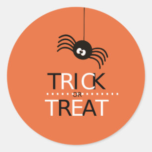 Trick oder Treat Spider Runder Aufkleber
