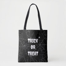 Trick oder Treat Spiderweb Black Halloween Tote Ba